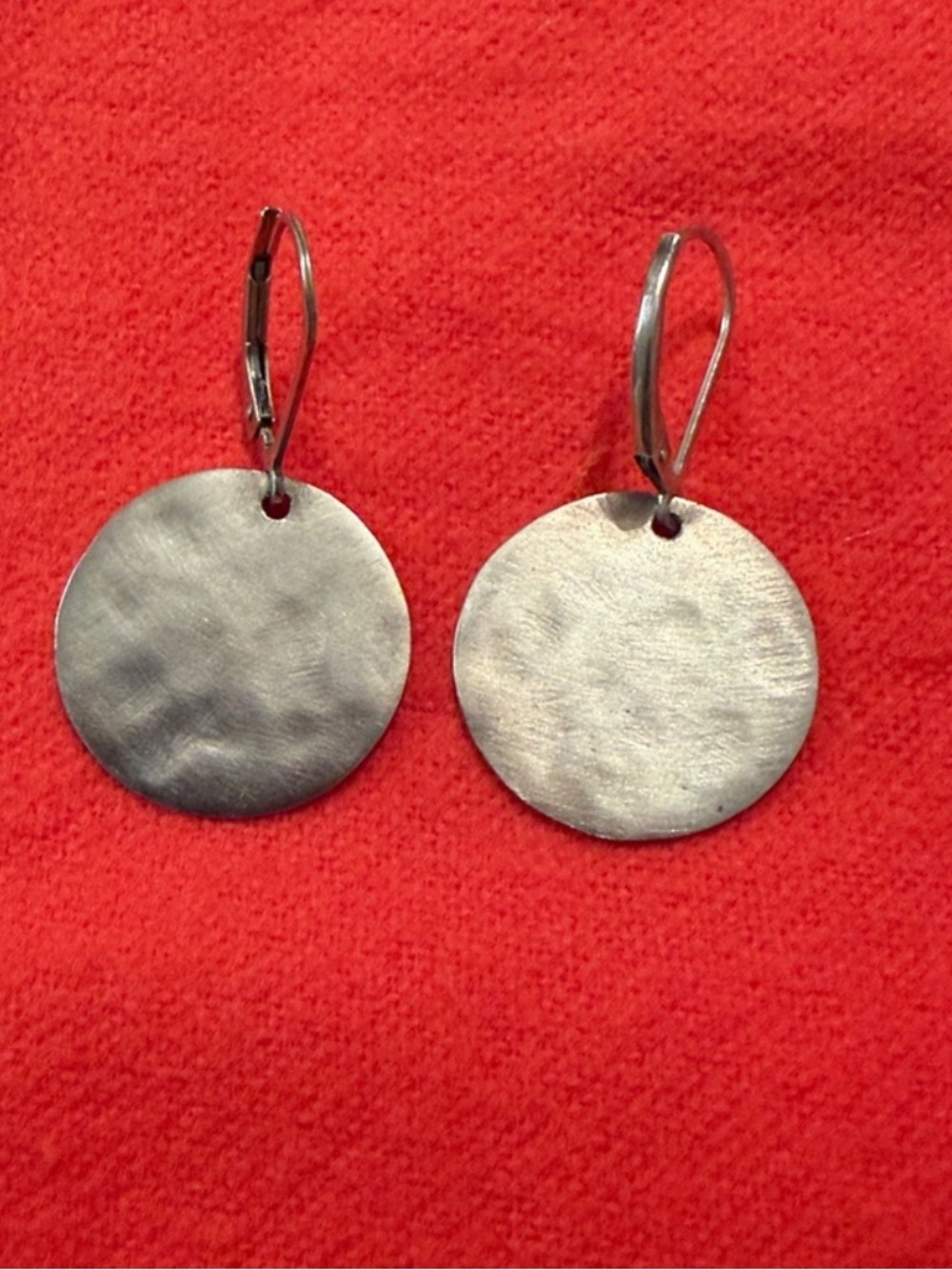 Me&Ro Hammered Round Organic Disc Earrings - Rare Vintage